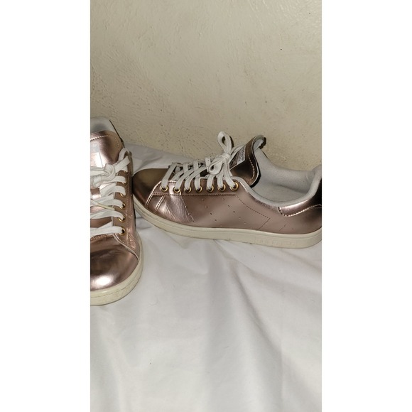 Adidas Stan Smith Rose Gold Metallic Sneakers Women's Size 10 Rare Color - Picture 3 of 11